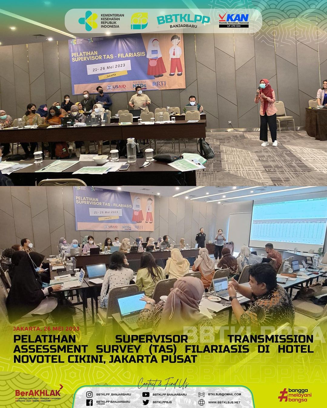 Pelatihan Supervisor Transmission Assessment Survey (TAS) Filariasis di Hotel Novotel, Cikini, Jakarta Pusat