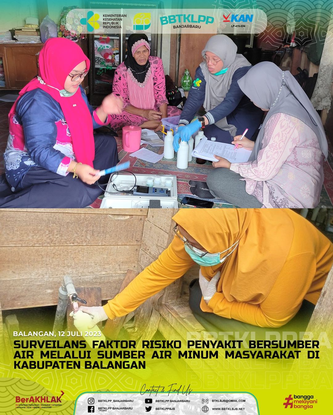 Surveilans Faktor Risiko Penyakit Bersumber Air Melalui Sumber Air Minum Masyarakat di Kabupaten Balangan